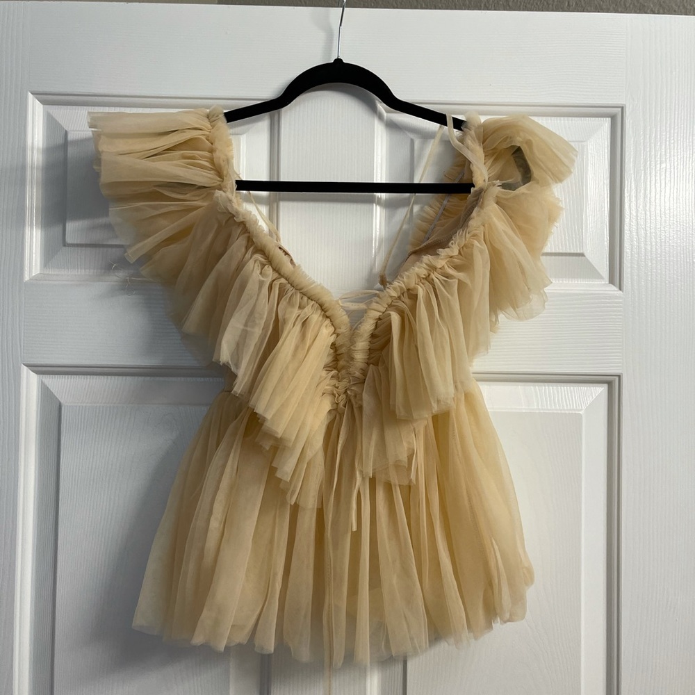 Tulle Nude Blouse